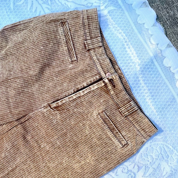 Y2K retro slim fit Bootcut Pants with Side split in beige/tan US Size  8 - Picture 4 of 5
